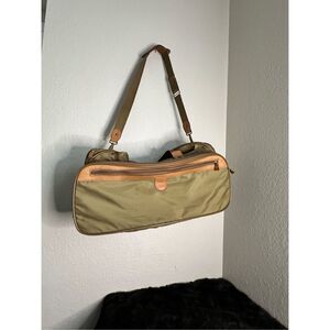 Hartmann Packcloth Carry On Soft Duffle w Belting Leather Trim Coffee Color